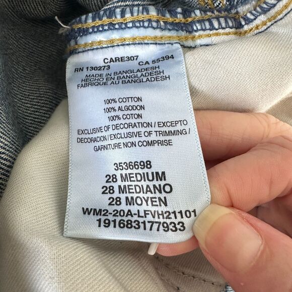 NWT Lee Vintage Medium Blue Wash High Rise Relaxed Stovepipe Distressed Jeans 28 - Picture 12 of 16